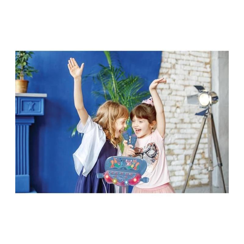 Microphone Stitch sur pied avec enceinte, 2 Micros et Effets - MICRO KARAOKE ENFANT