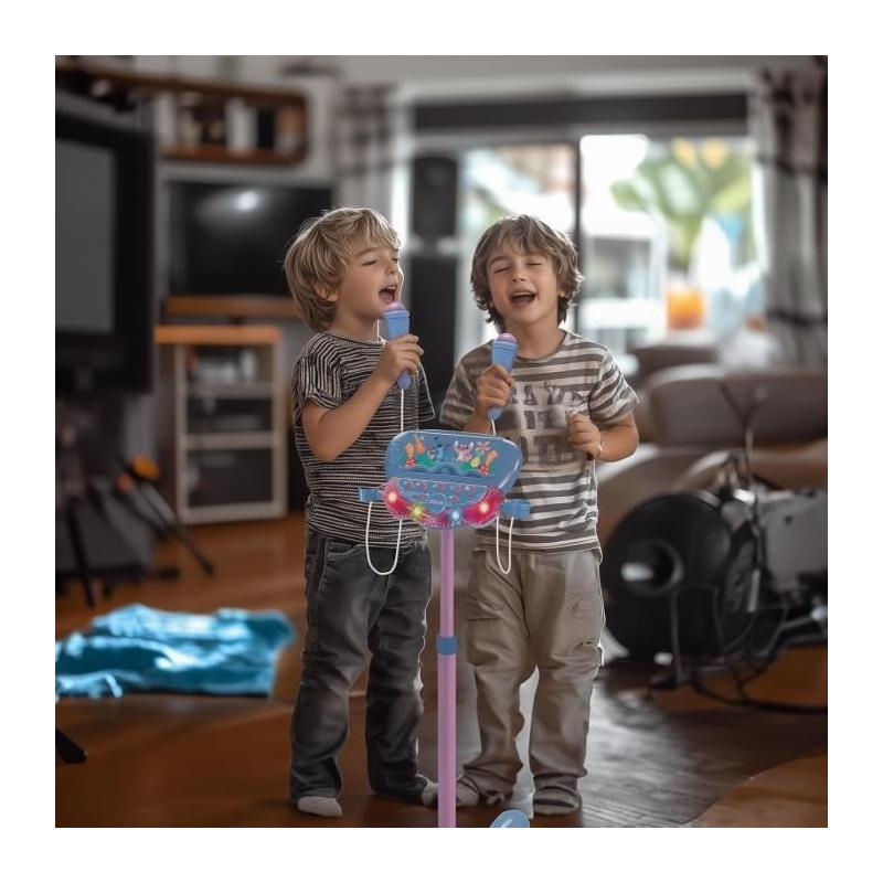 Microphone Stitch sur pied avec enceinte, 2 Micros et Effets - MICRO KARAOKE ENFANT