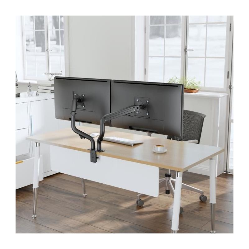 Bras articulés double OPLITE MT10 Noir - Ergonomique et réglable