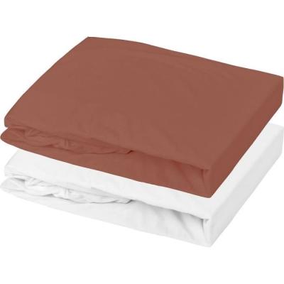 Lot 1 alèse + 1 drap housse - P'TIT DODO - 60 x 120 cm - Blanc / Tomette