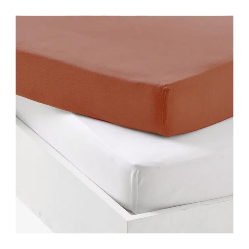 Lot 1 alèse + 1 drap housse - P'TIT DODO - 60 x 120 cm - Blanc / Tomette