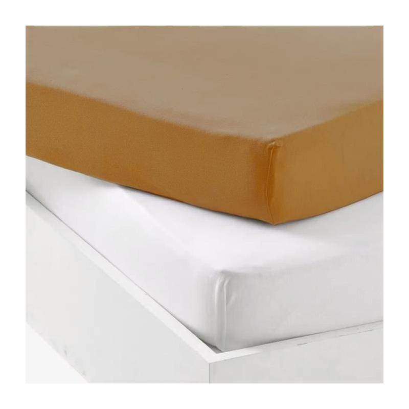 Ensemble Lot 1 alèse + 1 drap housse - P'TIT DODO - 70 x 140 cm - Blanc / Caramel