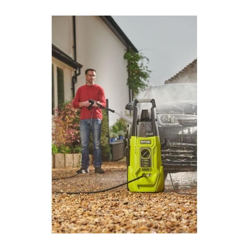 Nettoyeur haute pression RYOBI - 1600W 130 bars - 420L - polyvalent