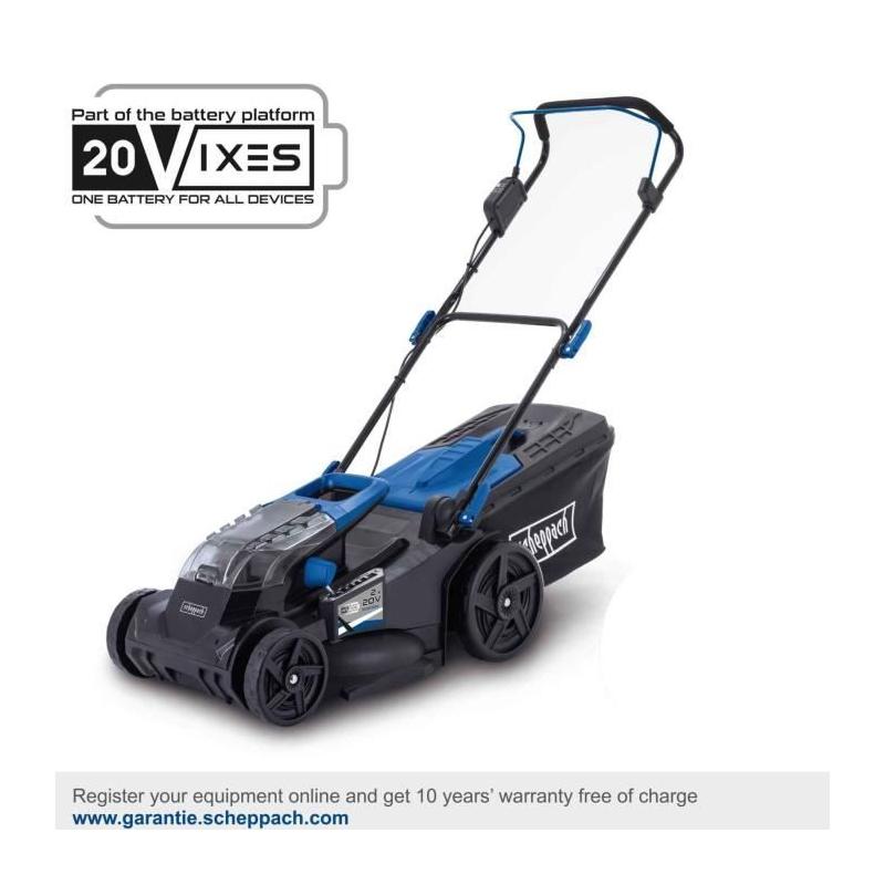 Tondeuse sans fil 43cm + mulching + ramassage - SCHEPPACH 20V IXES