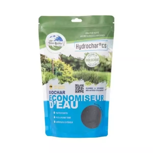 Rétenteur d'eau Hydrochar CS - TERRA NOSTRA - 162334 - Economie d'eau pour plantes - Sachet 300g