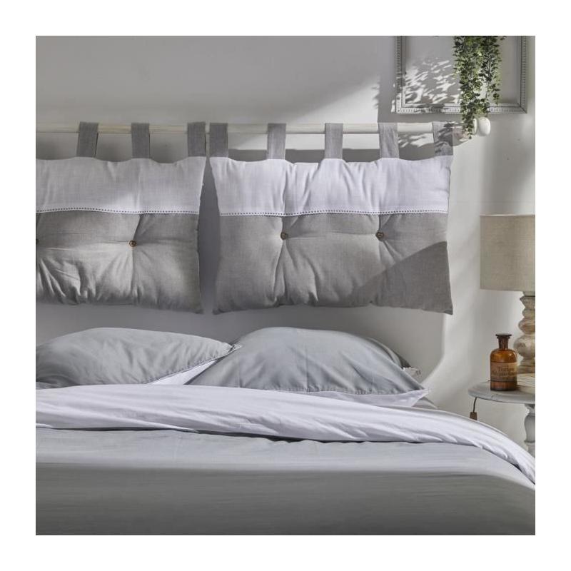Tete de lit - CHARME Chambray x Slub Capucine - 45 x 70 cm
