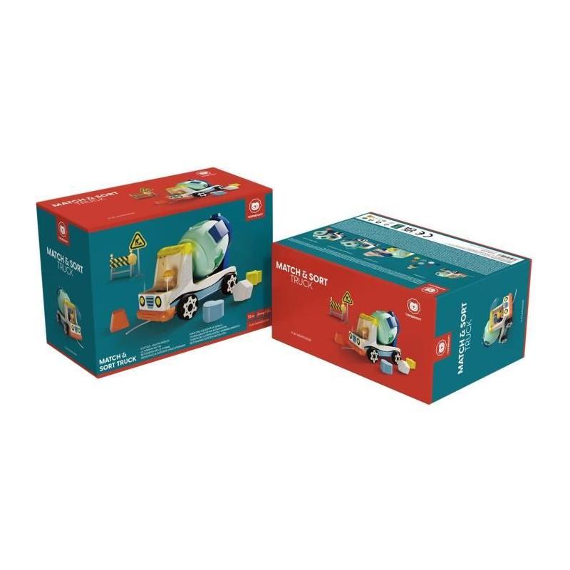 Véhicule de chantier : jeu éducatif tri couleurs/formes, 2 ans