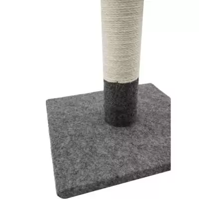 Poteau griffoir pour chat - TYROL - Design simple - Gris et blanc - 42cm