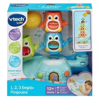 Doudou VTECH 1, 2, 3, Empilo Pingouins - Amusement éducatif