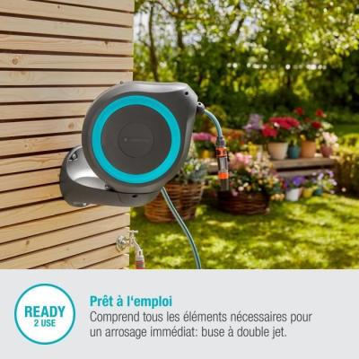 Dévidoir Mural Automatique 15m - Pour un Jardin bien Rangé