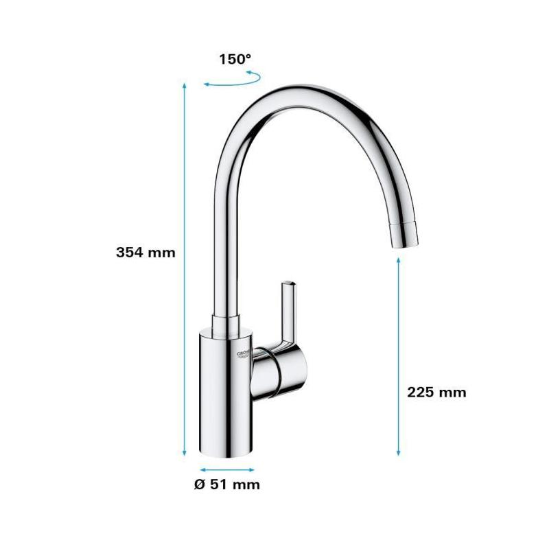 Mitigeur Evier Feel Chromé 32670002 : design et performance