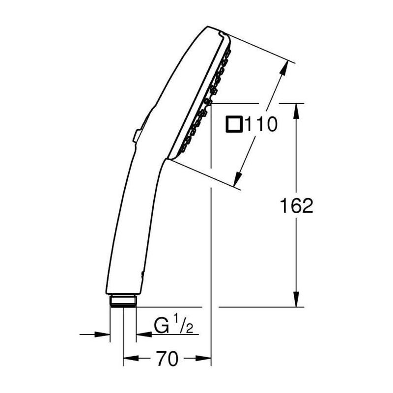 Pommeau de douche GROHE Vitalio Comfort 110 - 2 jets - Noir