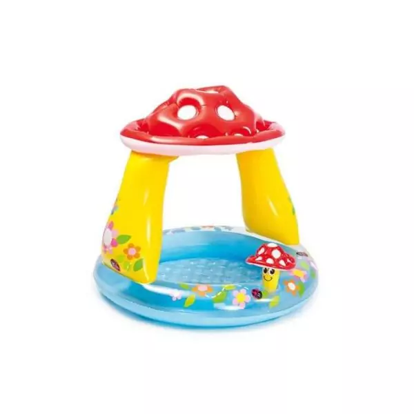 Piscine gonflable enfant INTEX - Pataugeoire carrée champignon - 102x89 CM - 45 litres
