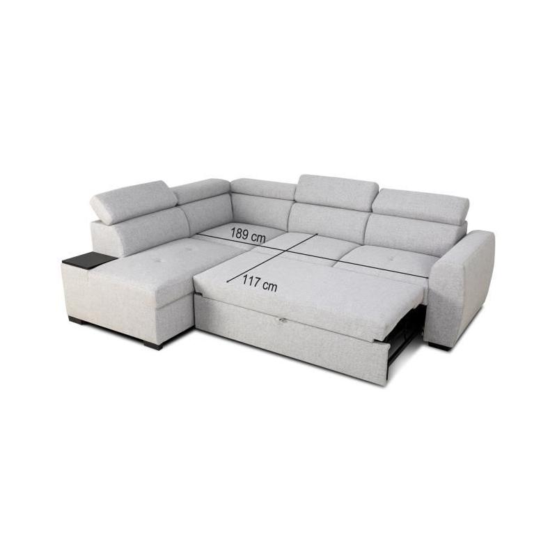 Canapé d'angle convertible réversible 4/5 places KELIO Gris