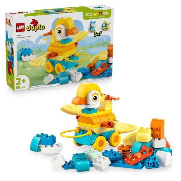 LEGO DUPLO Ma Ville 10448 Animaux Sur Roues 3-En-1 - Jeu De Construction Des 2 Ans – Chien