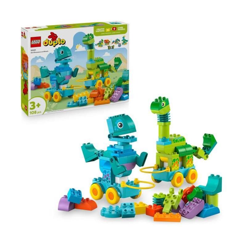 LEGO DUPLO Ma Ville 10451 Dinosaures sur Roues 3-en-1 - Jeu de construction dinosaures