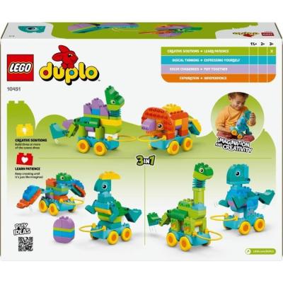 LEGO DUPLO Ma Ville 10451 Dinosaures sur Roues 3-en-1 - Jeu de construction dinosaures