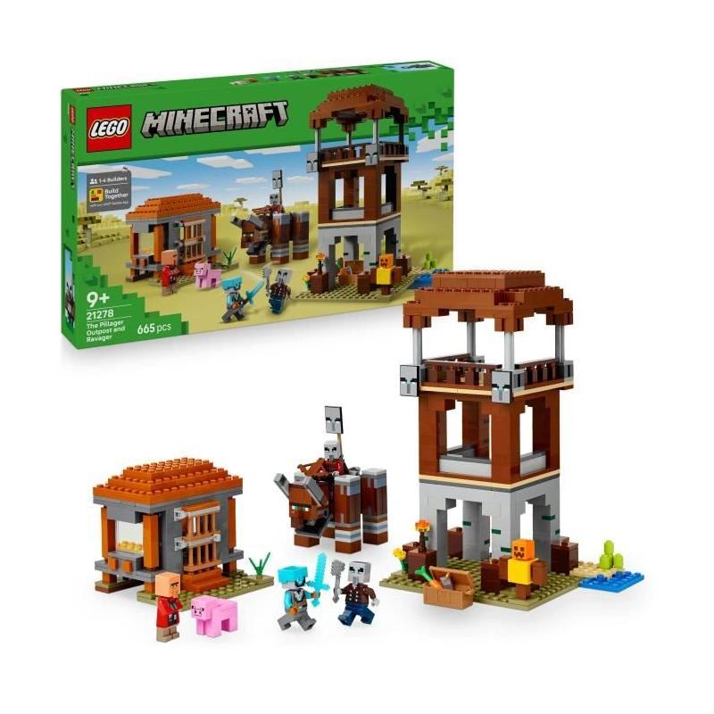LEGO Minecraft 21278: L'Avant-Poste des Pillards et le Ravageur - Pour les Aventuriers de 9 Ans