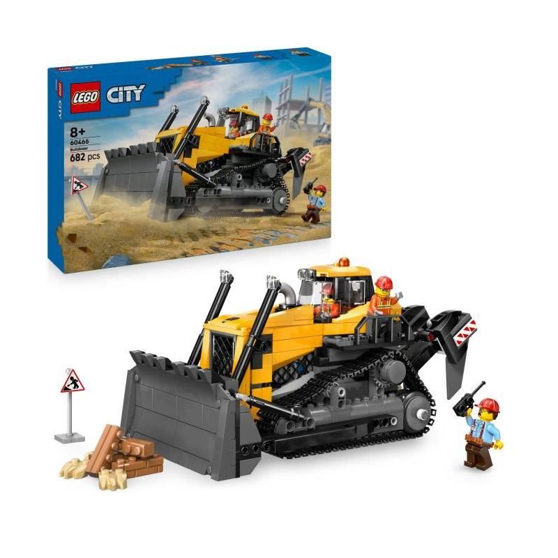 LEGO City 60466 Le Bulldozer Jaune - Construction ludique pour enfants de 8 ans