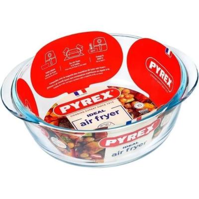 Plat air fryer PYREX 20 cm en verre borosilicate
