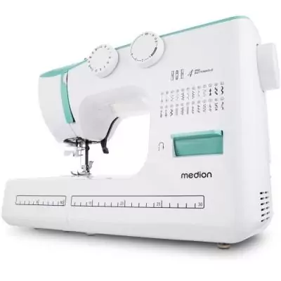 Machine a Coudre MEDION SM 60 - 62W - 24 Points - LED - Turquoise