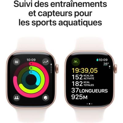 Apple Watch Series 10 GPS 46mm Rose Gold avec Bracelet Light Blush - S/M
