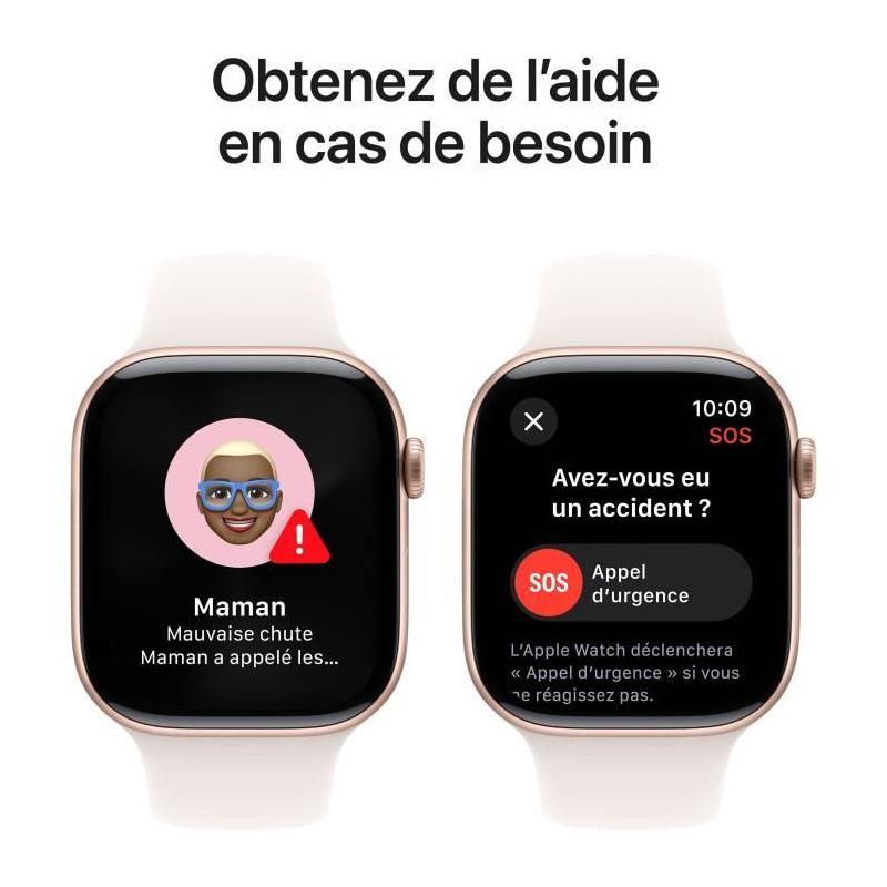 Apple Watch Series 10 GPS 46mm Rose Gold avec Bracelet Light Blush - S/M