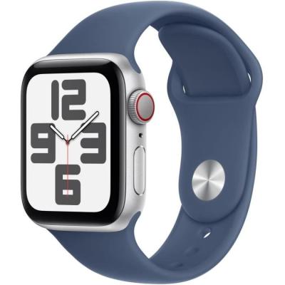 Apple Watch SE GPS + Cellular 40mm Silver Aluminium Denim Sport Band - S/M