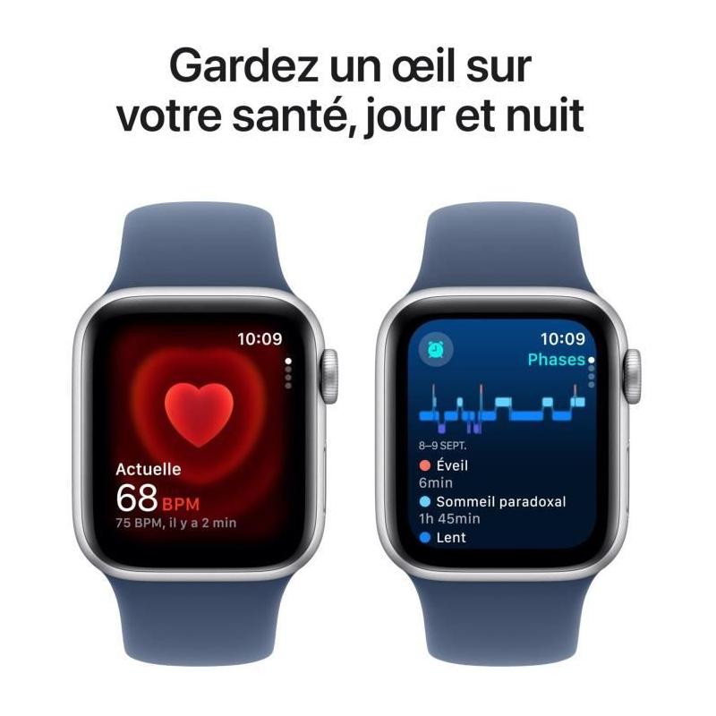 Apple Watch SE GPS + Cellular 40mm Silver Aluminium Denim Sport Band - S/M