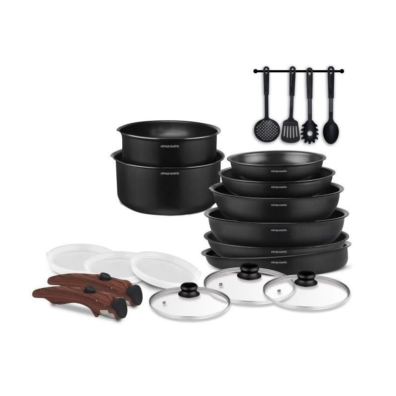 Batterie de cuisine Arthur Martin AM0530 - 20 pièces - Anti-adhésif