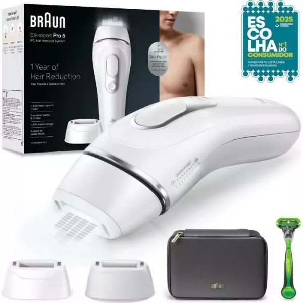 Epilateur a lumiere pulsée - BRAUN - IPL PL5145 - Blanc, vert et noir