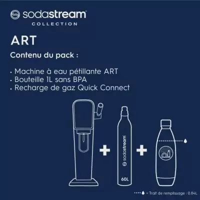 Machine à soda SODASTREAM ART - Noir, bouteille compatible lave-vaisselle Machine à soda SODASTREAM ART - Noir, bouteille compatible lave-vaisselle