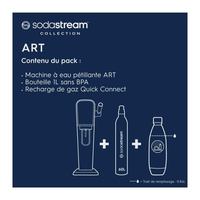 Machine à soda SODASTREAM ART - Noir, bouteille compatible lave-vaisselle