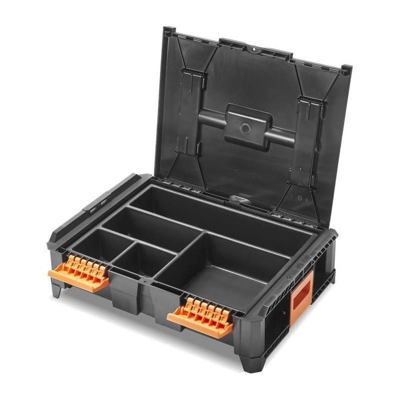Boîte outils compartimentée TOOD - 5 cases fixes - 40x30x7 cm