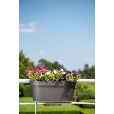 Jardinière crochet GARDEN ID Star Noir-Anth 50 x 21 cm - Fixation facile