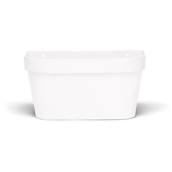 Pot mural - GARDEN ID Star - Blanc 36 x 16 cm - Réserve d'eau avec systeme de trop-plein - Recyclé et 100% recyclable