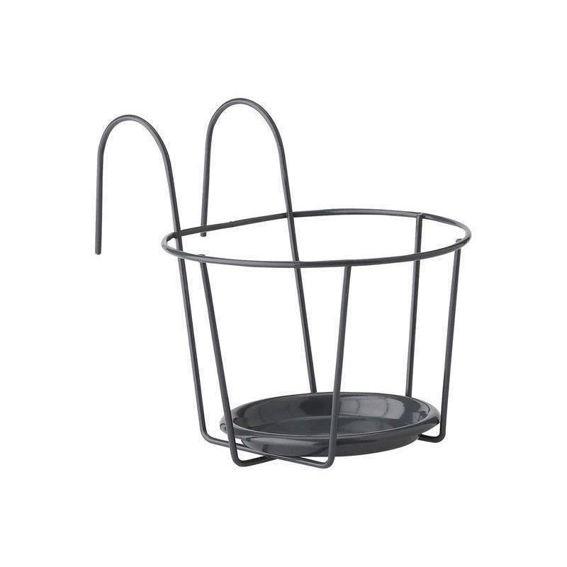 Pot de fleur Porte Pot Balcon - Anthracite 21 cm - Taille optimale - Design élégant