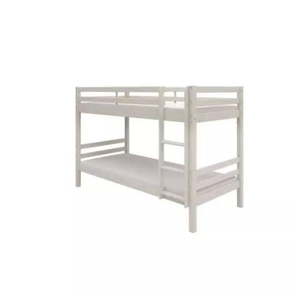 Lits superposés séparables enfant - 2x90x200 cm - Pin massif blanc - Sommiers inclus - ANDO