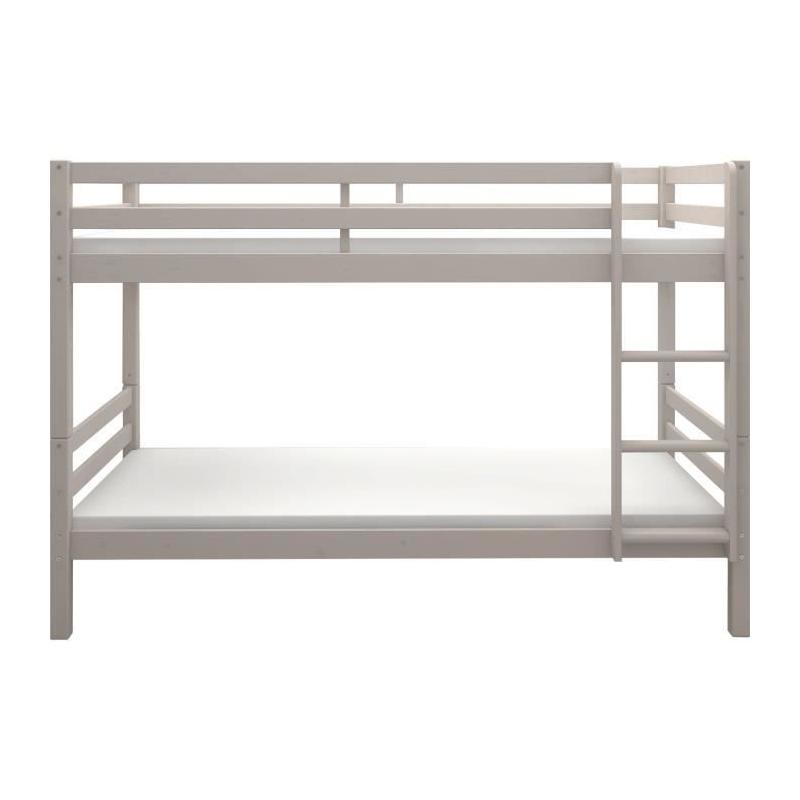 Lits superposés enfant séparables - Pin massif gris clair