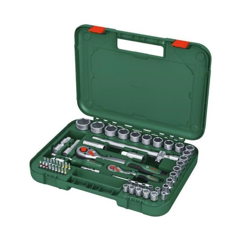 Ensemble Bosch 57 cliquets pour divers bricolages - Coffret de transport