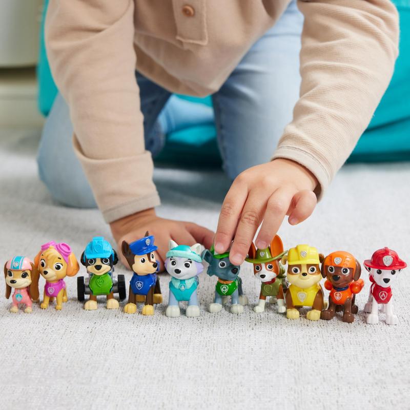 PAW Patrol - Pat Patrouille - Figurines 10e Anniversaire - 10 Figurines Articulées Chase, Marcus, Ruben, Stella, Zuma Et Bien