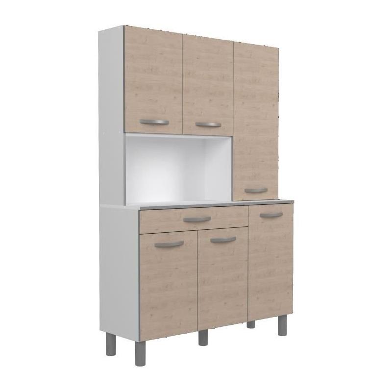 Buffet de Cuisine OSLO 120 cm - 1 Tiroir et 6 Portes