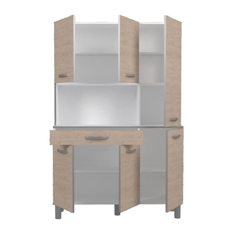 Buffet de Cuisine OSLO 120 cm - 1 Tiroir et 6 Portes