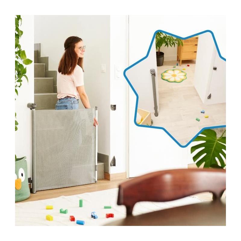 Barrière rétractable BADABULLE SAFE & ROLL pour la sécurité de bébé