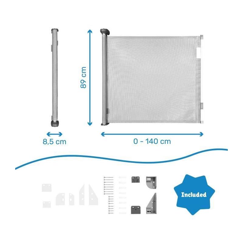 Barrière rétractable BADABULLE SAFE & ROLL pour la sécurité de bébé