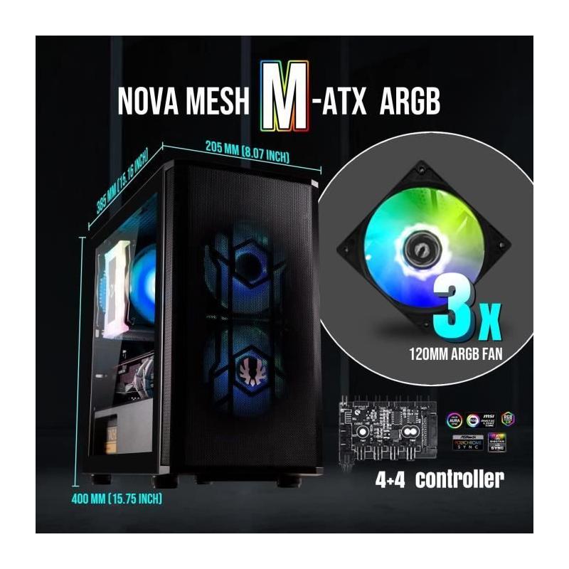 Boitier PC Bitfenix Nova Mesh SE M-ATX ARGB - Compact et Lumineux