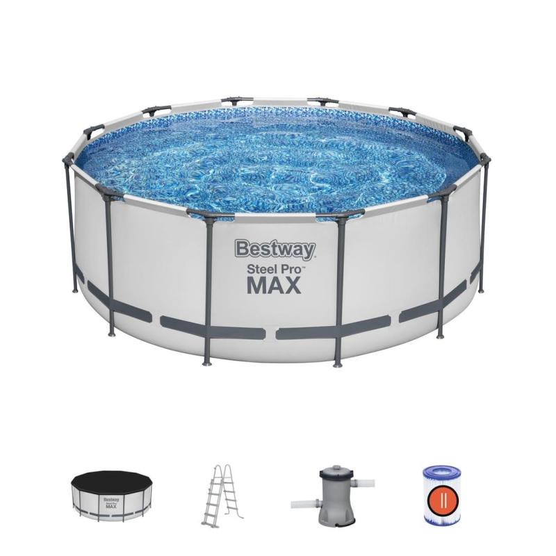 Bestway Steel Pro Max 56420 Piscine hors sol Rond 10250 L Gris