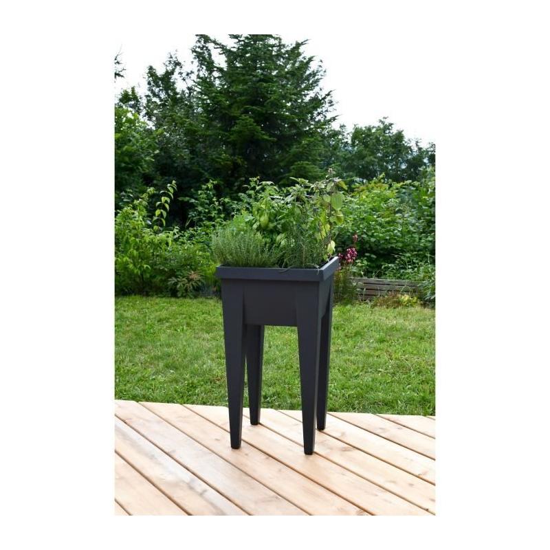 Potager Urbain Anthracite - 38,5x38,5x68 cm - 4 Bouchons d'Évacuation