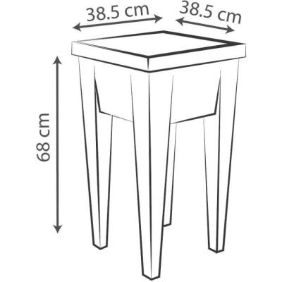 Potager Urbain Anthracite - 38,5x38,5x68 cm - 4 Bouchons d'Évacuation