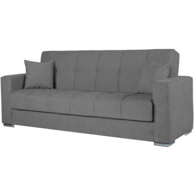 Canapé convertible 3 places ALBA gris foncé - Avec rangement - 226 x 85 x 92 cm